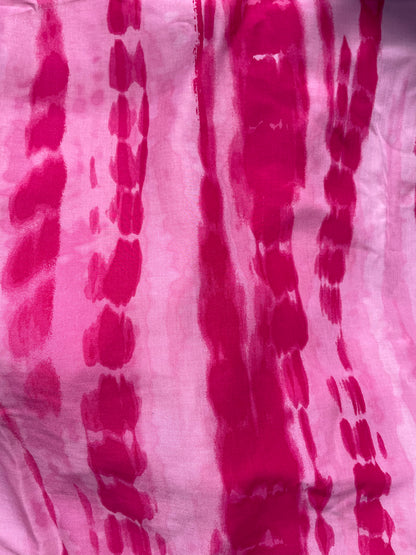 Pink Printed Rayon Challis Tie Dye "Sugar Dive"