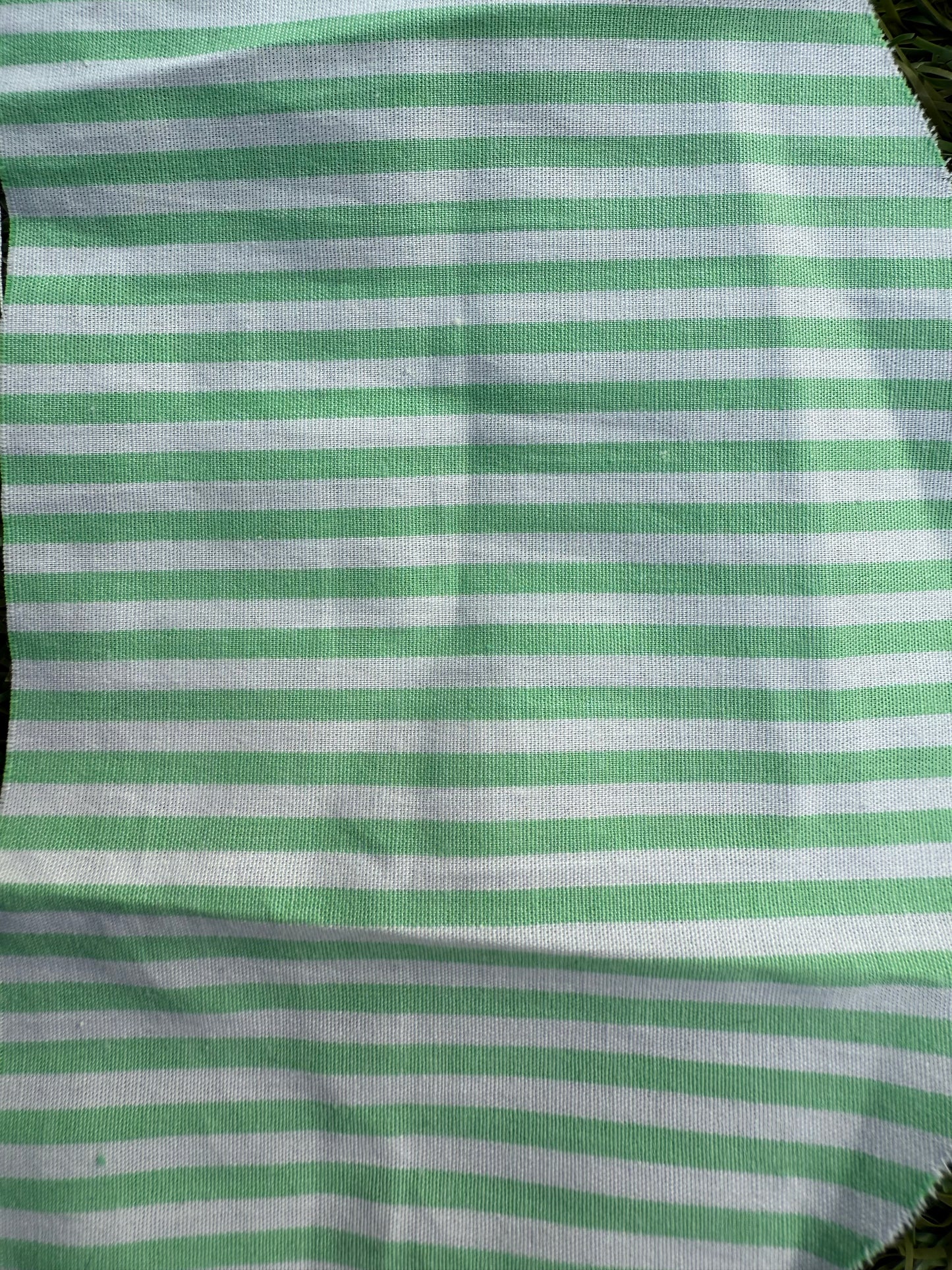 White Lime Neon Green Thin Stripe Cotton Spandex Poplin Shirting Woven "Little Green"