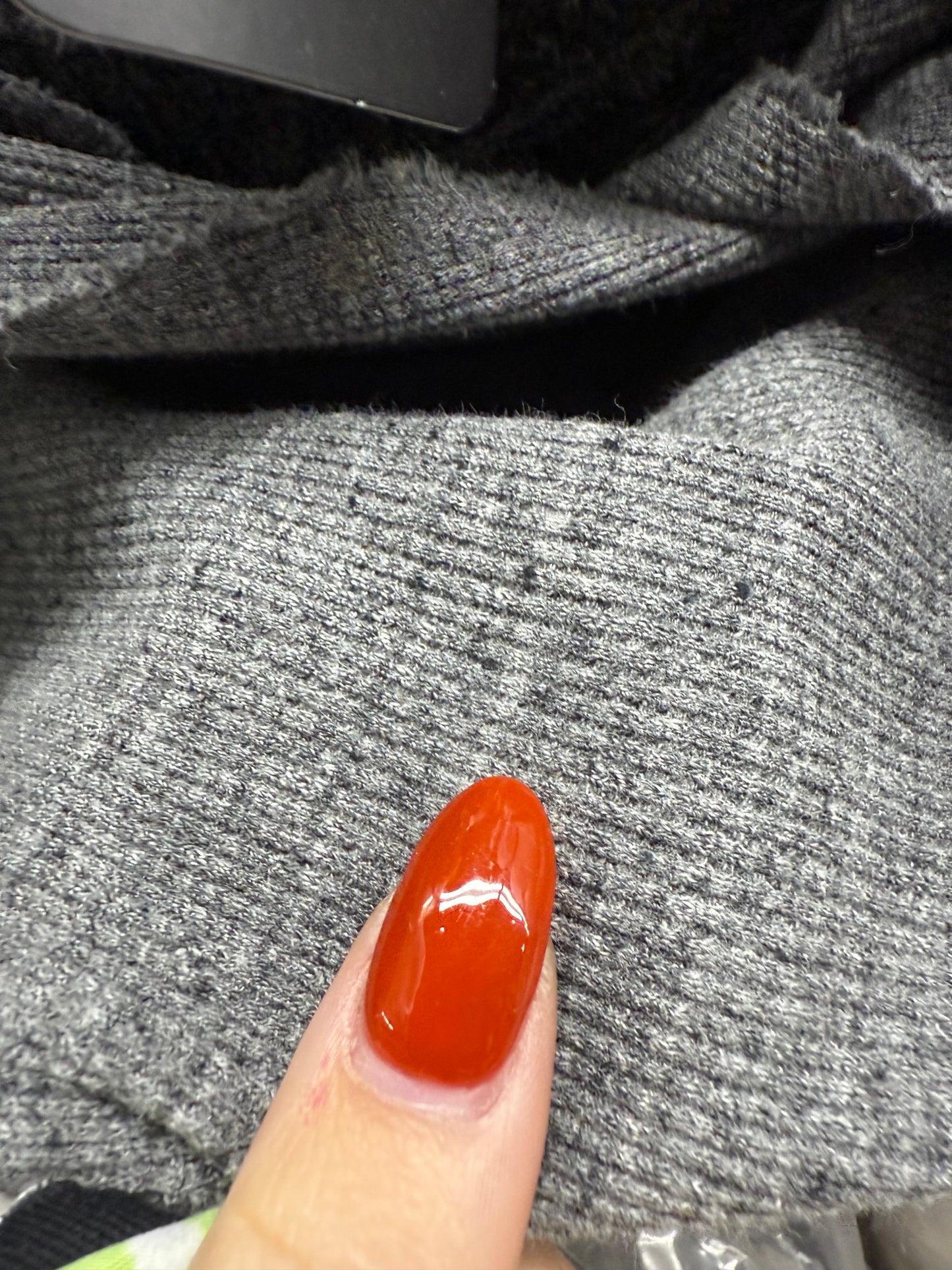 Charcoal Heather Grey Small Cotton Mini Waffle Thermal Knit "Coal Mine"