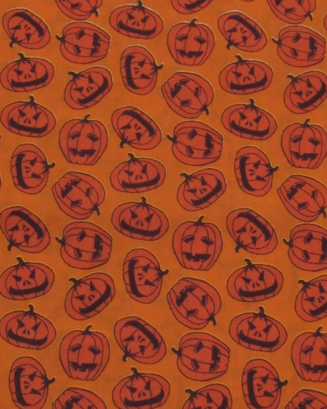 Orange Pumpkin Polyester Cotton Lightweight Poplin "Jack-O”