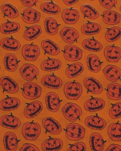 Orange Pumpkin Polyester Cotton Lightweight Poplin "Jack-O”