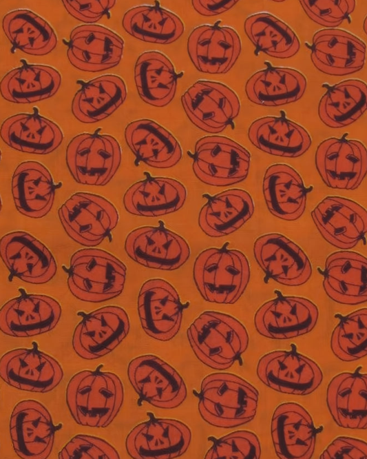 Orange Pumpkin Polyester Cotton Lightweight Poplin "Jack-O”
