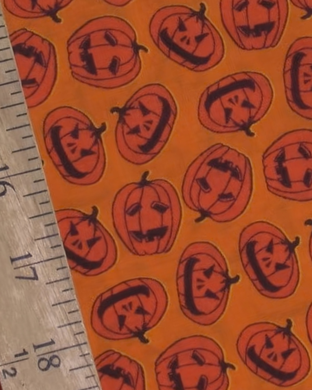 Orange Pumpkin Polyester Cotton Lightweight Poplin "Jack-O”