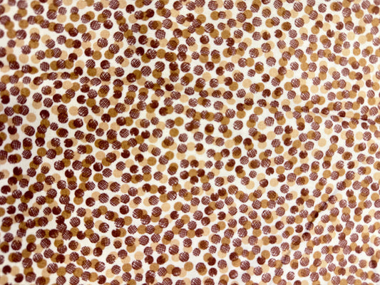 Brown Tan Abstract Dot Print Cotton Poplin Quilt Woven “Brownie Bites"