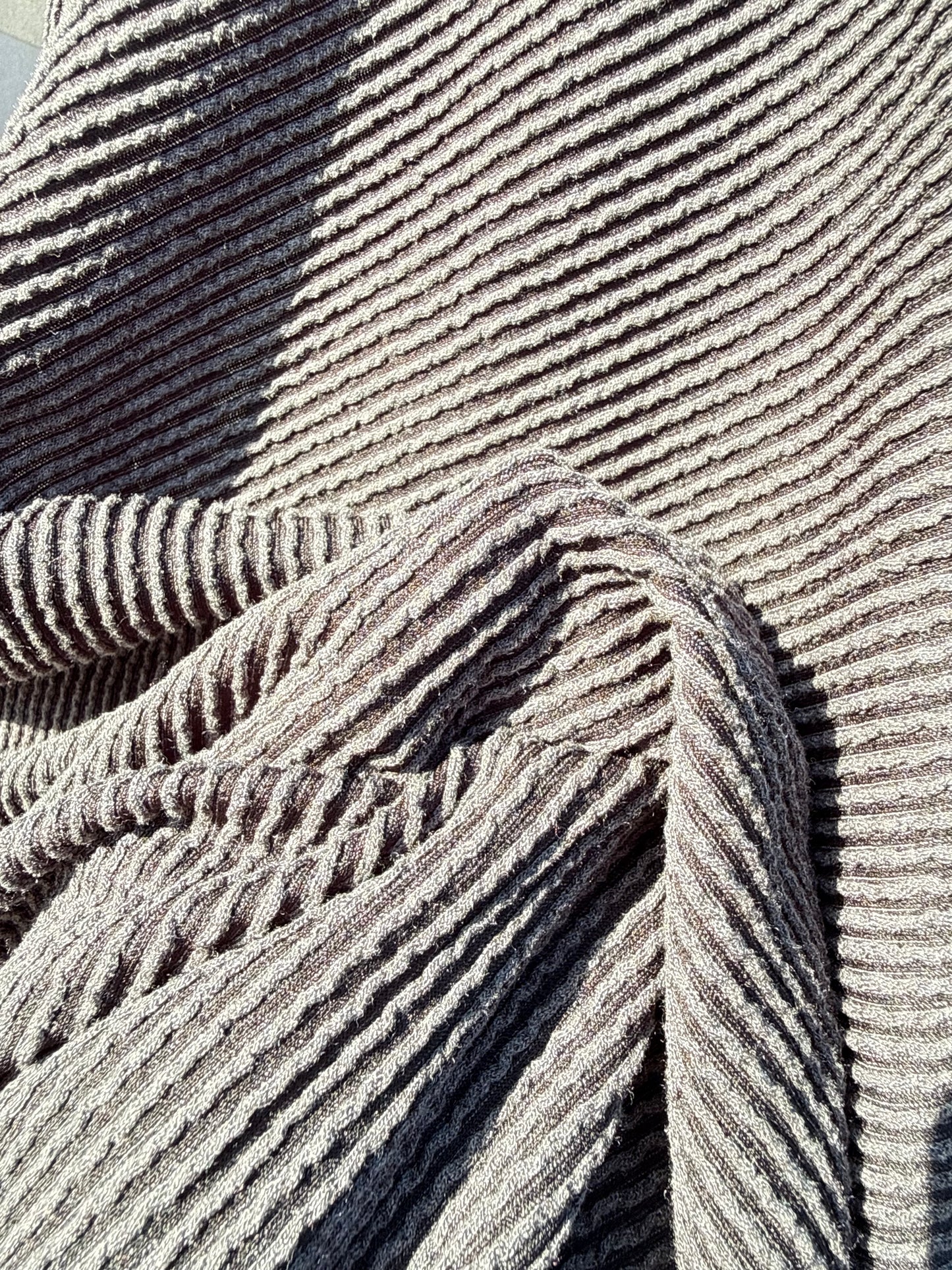 Black Charcoal Grey Wavy Urban  Rib Rayon Spandex Knit "Cole"