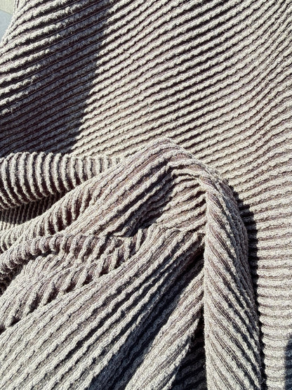 Black Charcoal Grey Wavy Urban  Rib Rayon Spandex Knit "Cole"