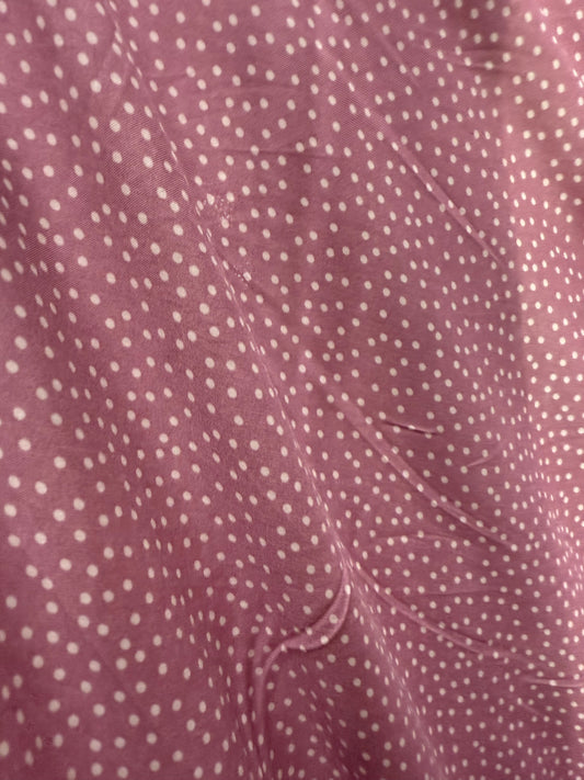 Dusty Pink White Mini Polka Dot Print Rayon Challis "Darling Dusty Dot"