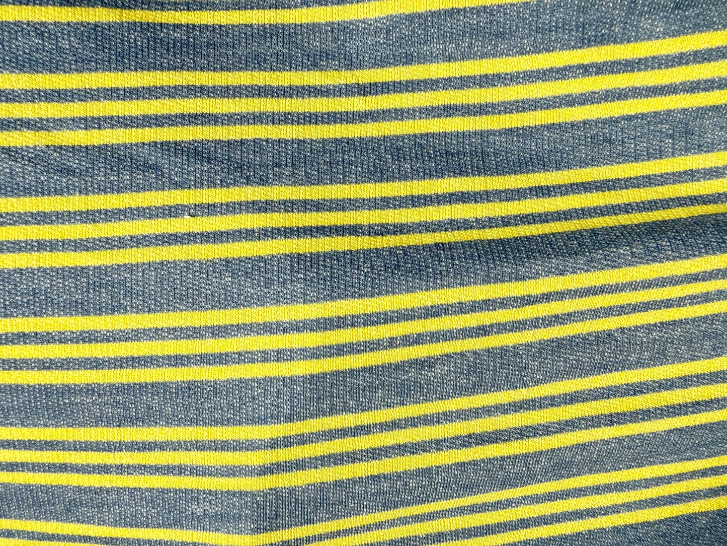 Blue Yellow Stripe Cotton Spandex French Terry Knit  "Chad"