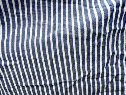 Blue White Stripe Crinkle Cotton Woven Shirting "Seas the Day"
