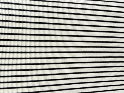 White Black Stripe 2x1 Soft Rayon Spandex Rib Knit "Tiny Piano"