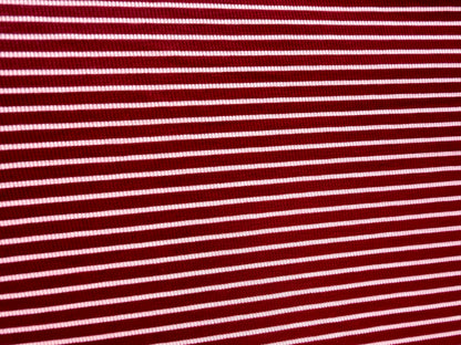 Burgundy Pink Mini Stripe 2x1 Soft Rayon Spandex Rib Knit "Berry Nice"