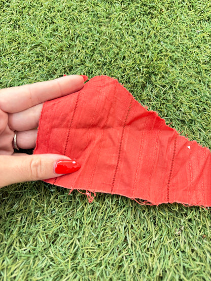 Red Cotton Poplin Jacquard Woven "A Little Country"