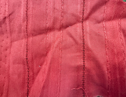 Red Cotton Poplin Jacquard Woven "A Little Country"
