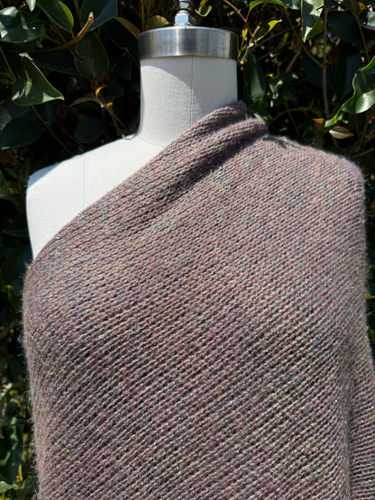 Med Brown Taupe Sweater Knit Acrylic with rainbow Lurex "Chocolate Unicorn"