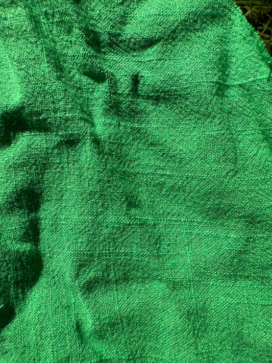 Green Rayon Linen Crepe Woven "Luck of the Irish"