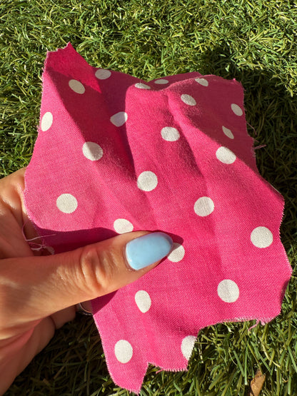 Pink White Polka Dot Cotton Poplin Woven "Pink'N'Fabulous"