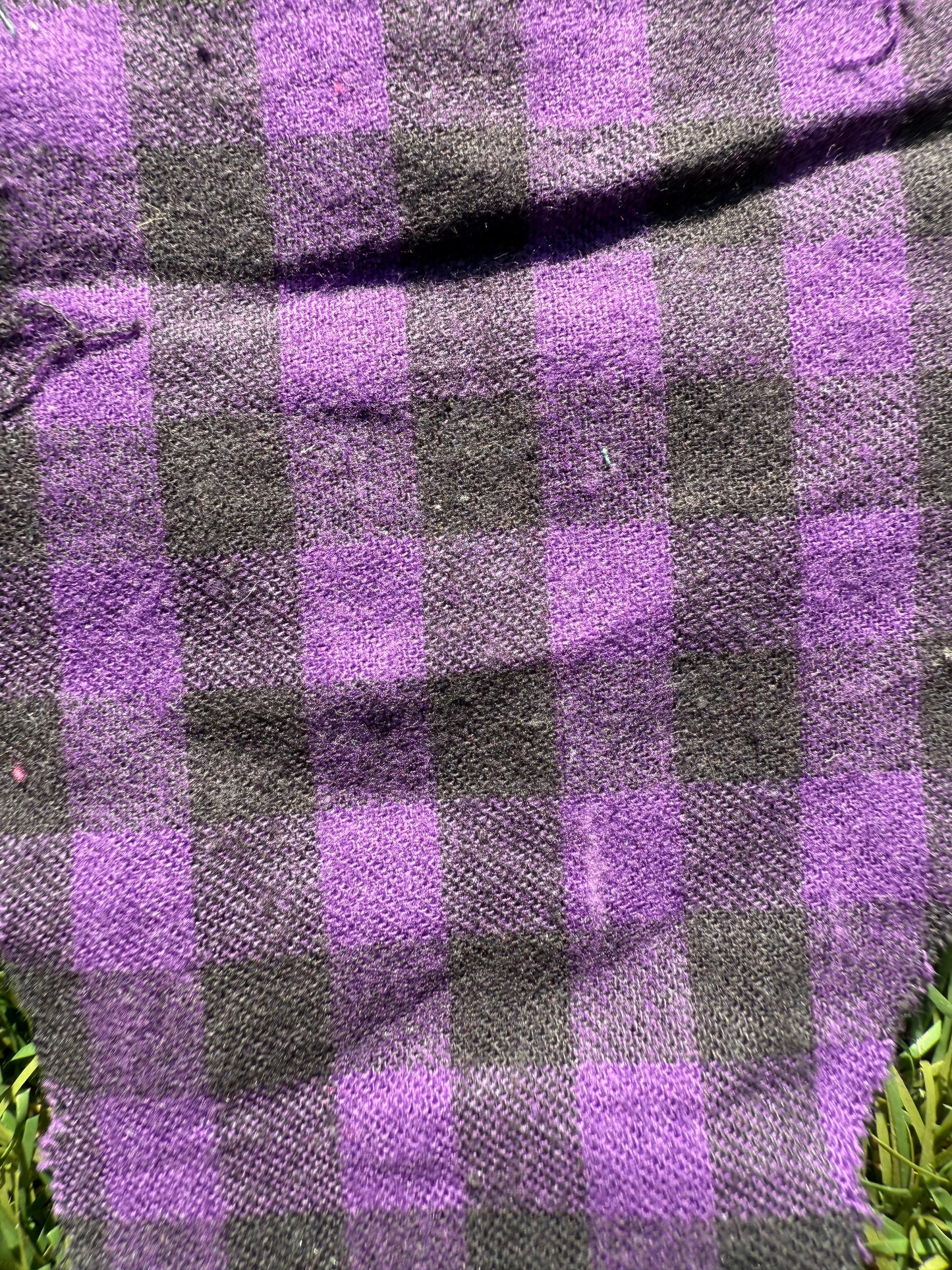 Purple Black Plaid Cotton Flannel Woven "Michelle's Plaid"
