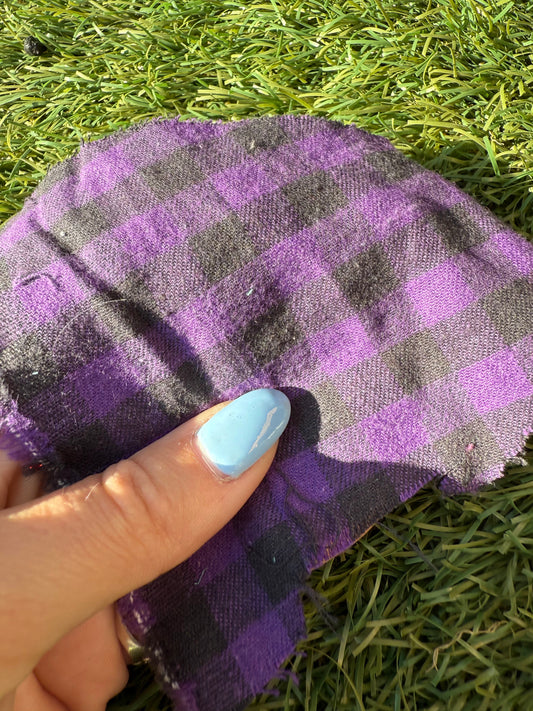 Purple Black Plaid Cotton Flannel Woven "Michelle's Plaid"