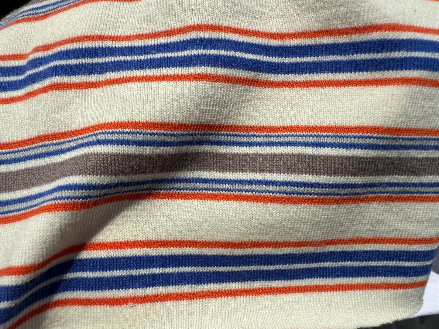 White Orange Blue Gray Stripe Cotton Jersey "Arnold"