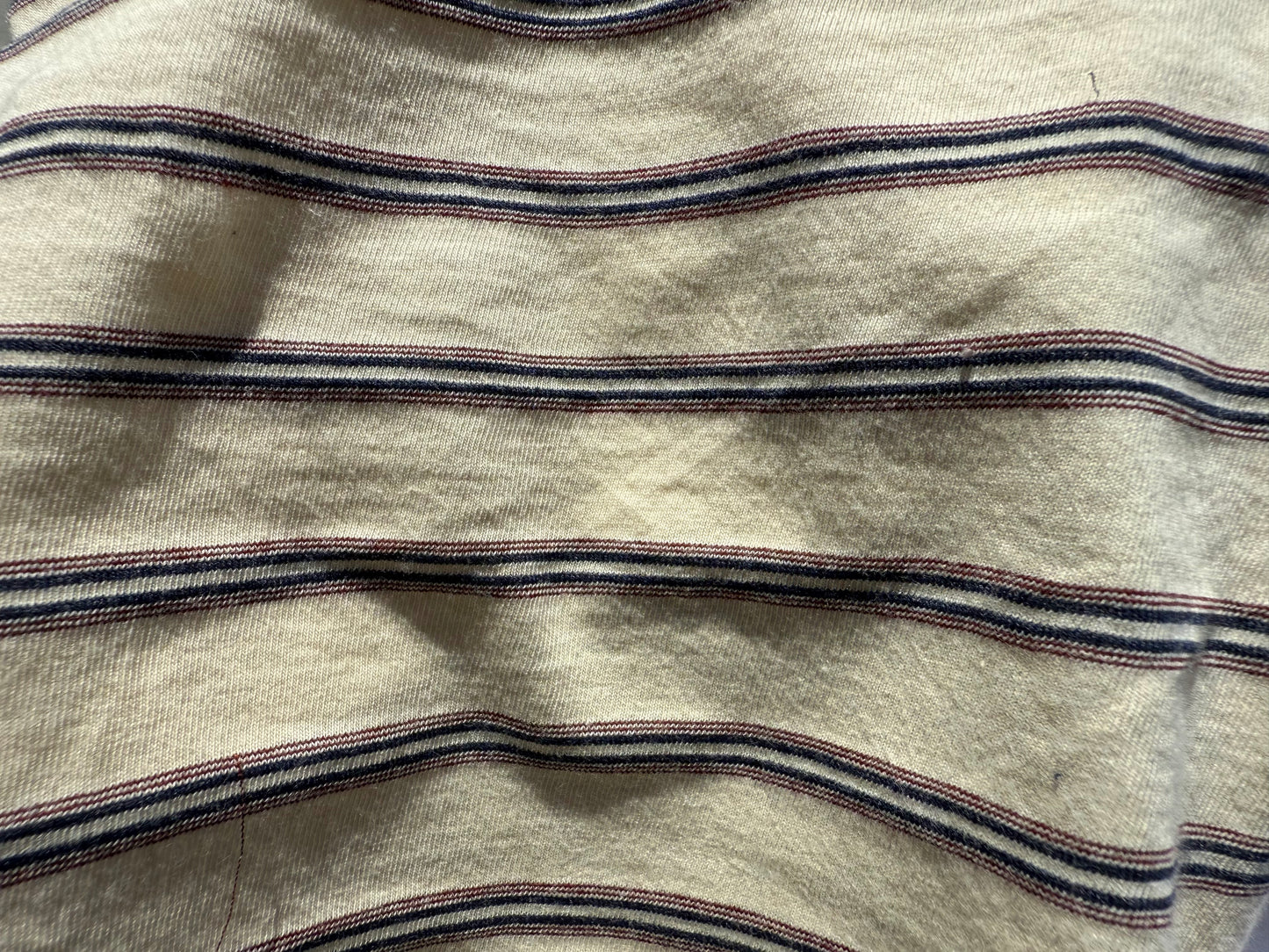 White Cream Blue Maroon Thin Stripe "Dougie"