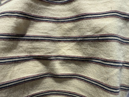 White Cream Blue Maroon Thin Stripe "Dougie"