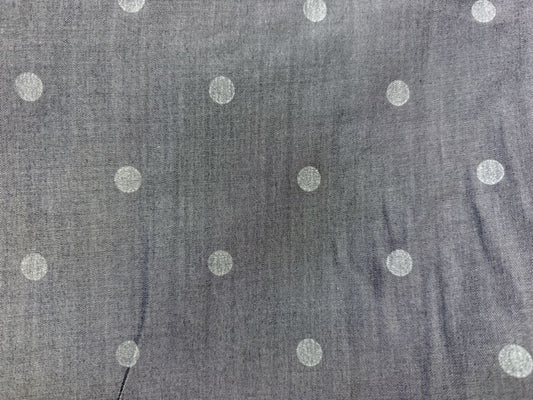 Blue Chambray White Polka Dot Viscose Chambray Woven "Dottie's Jeans"