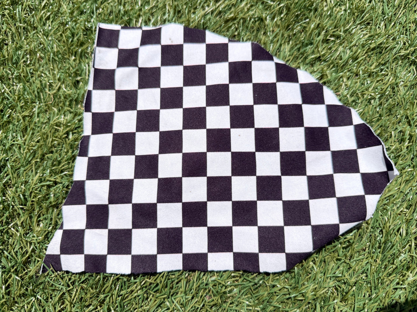Black White Checker Print Nylon Spandex Swim Knit "Speedy Swimmer"