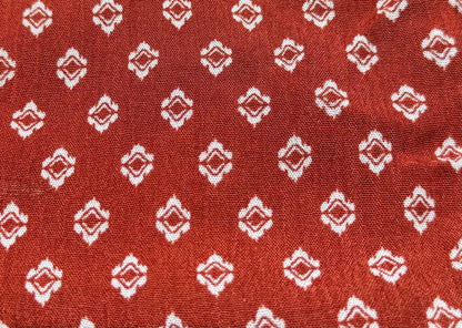 Rust Brown White Diamond Boho PrintRayon Crepe Woven "Sedona Bound"