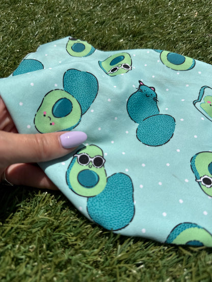 Green Avocado Novelty Nylon Spandex Swim Knit "Guac My World"