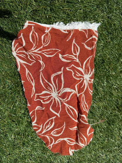 Rust Cream Island Floral Print Rayon Crepe Woven "Catalina Summer"