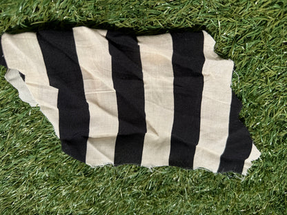 Black Ivory Veritcal 1 Inch Strpe Print Rayon Challis Woven "B.Juice"