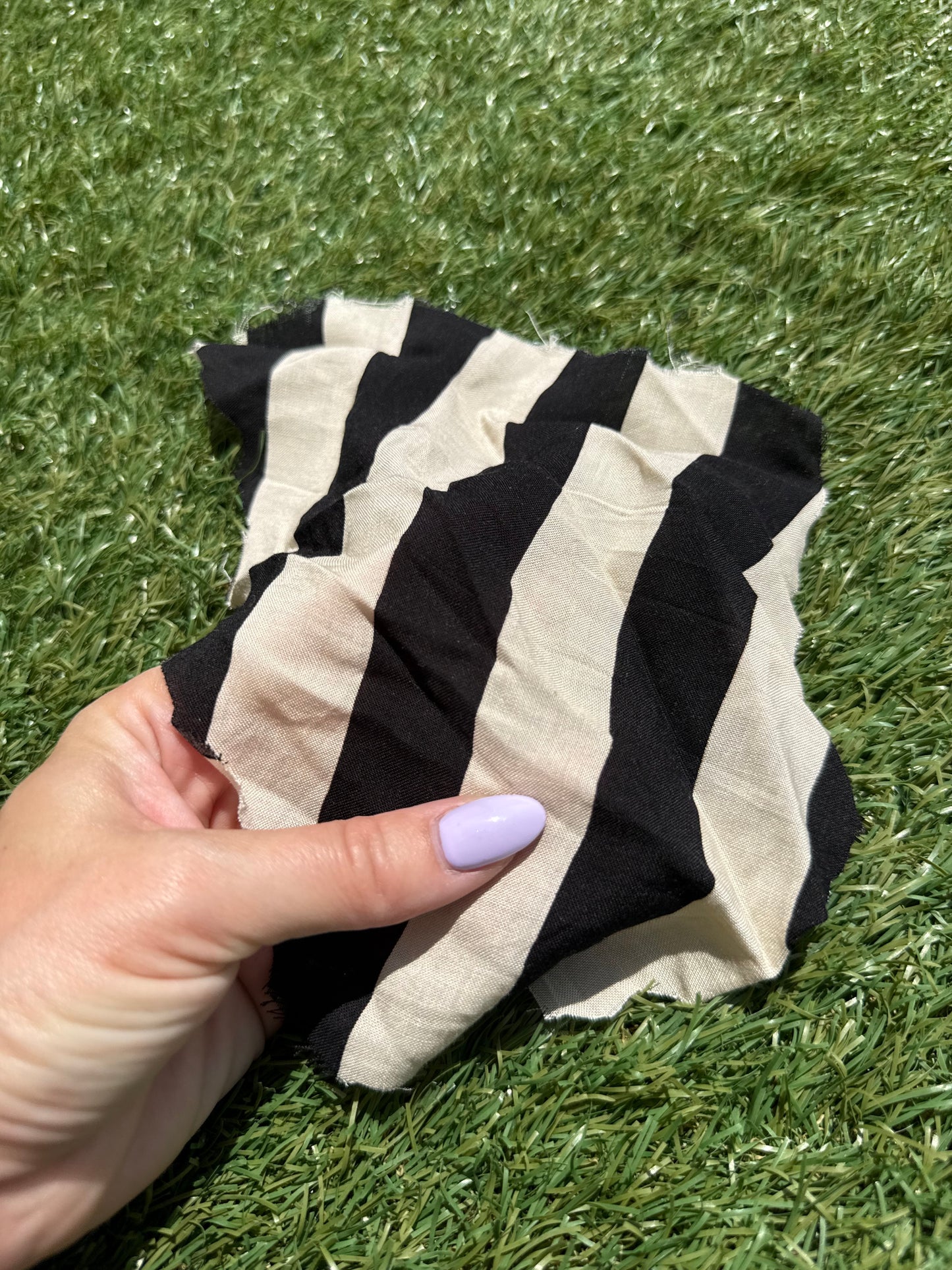 Black Ivory Veritcal 1 Inch Strpe Print Rayon Challis Woven "B.Juice"
