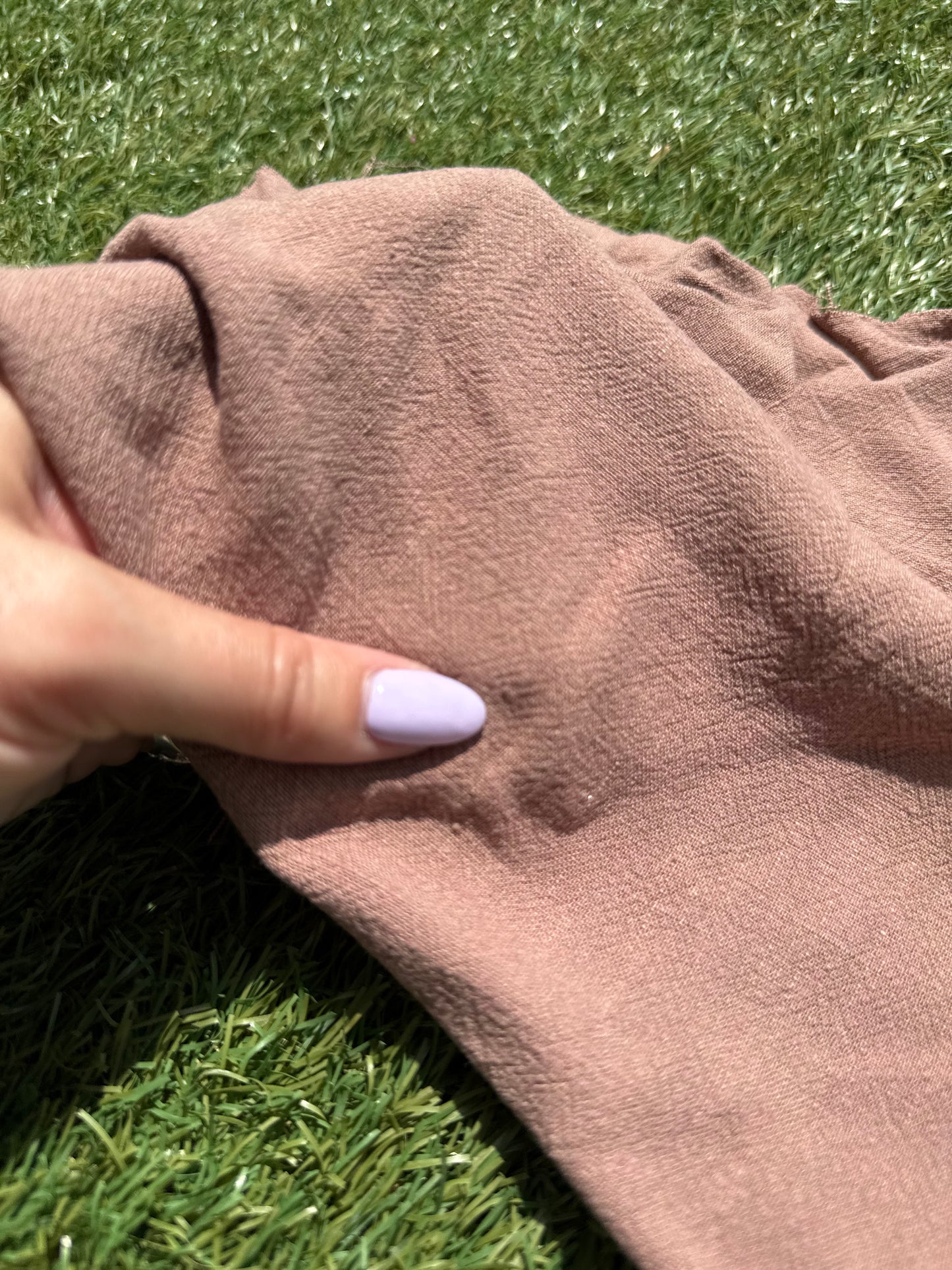Brown Rayon Linen Woven "Walnut"