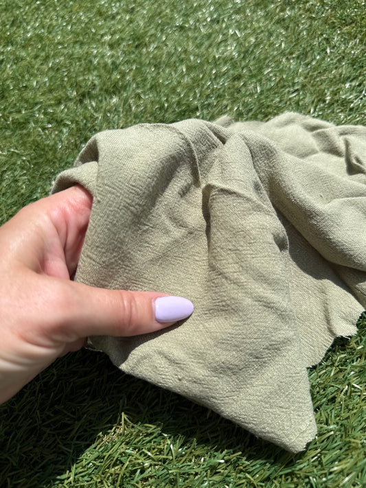 Olive Green Rayon Linen Woven "Olive Juice"