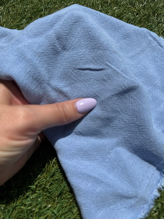 Sky Blue Rayon Linen Woven "Baby Blueberry"