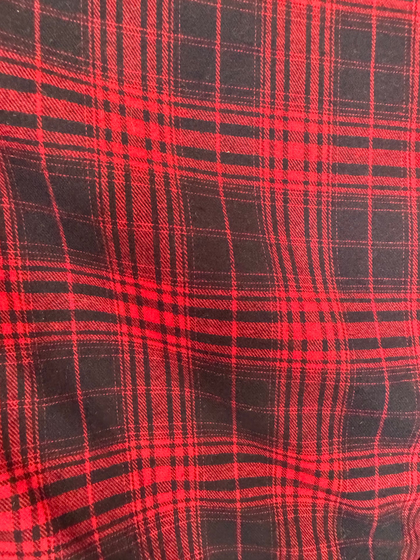 Black Red Plaid Cotton Flannel "Seeing Red"