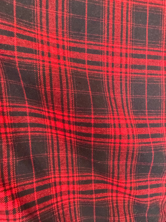 Black Red Plaid Cotton Flannel "Seeing Red"
