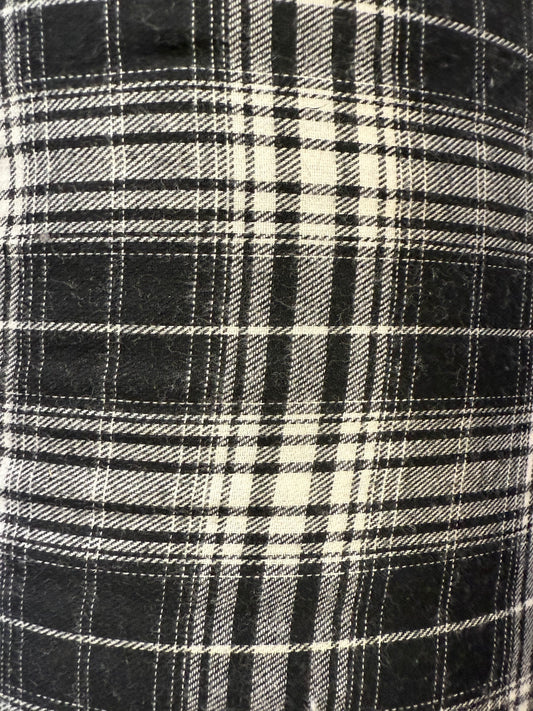 Black White Gray Plaid Cotton Flannel "Grayscale plaid"