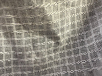 White Sheer Plaid Cotton Voile "Window Pains"