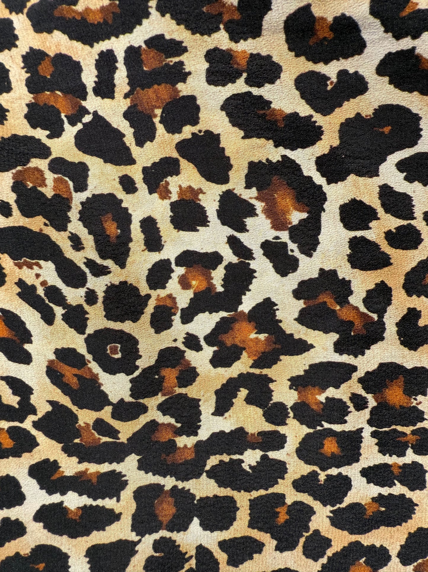 Brown Tan Black Leopard Rayon Crepe Woven "Leo Boogie"