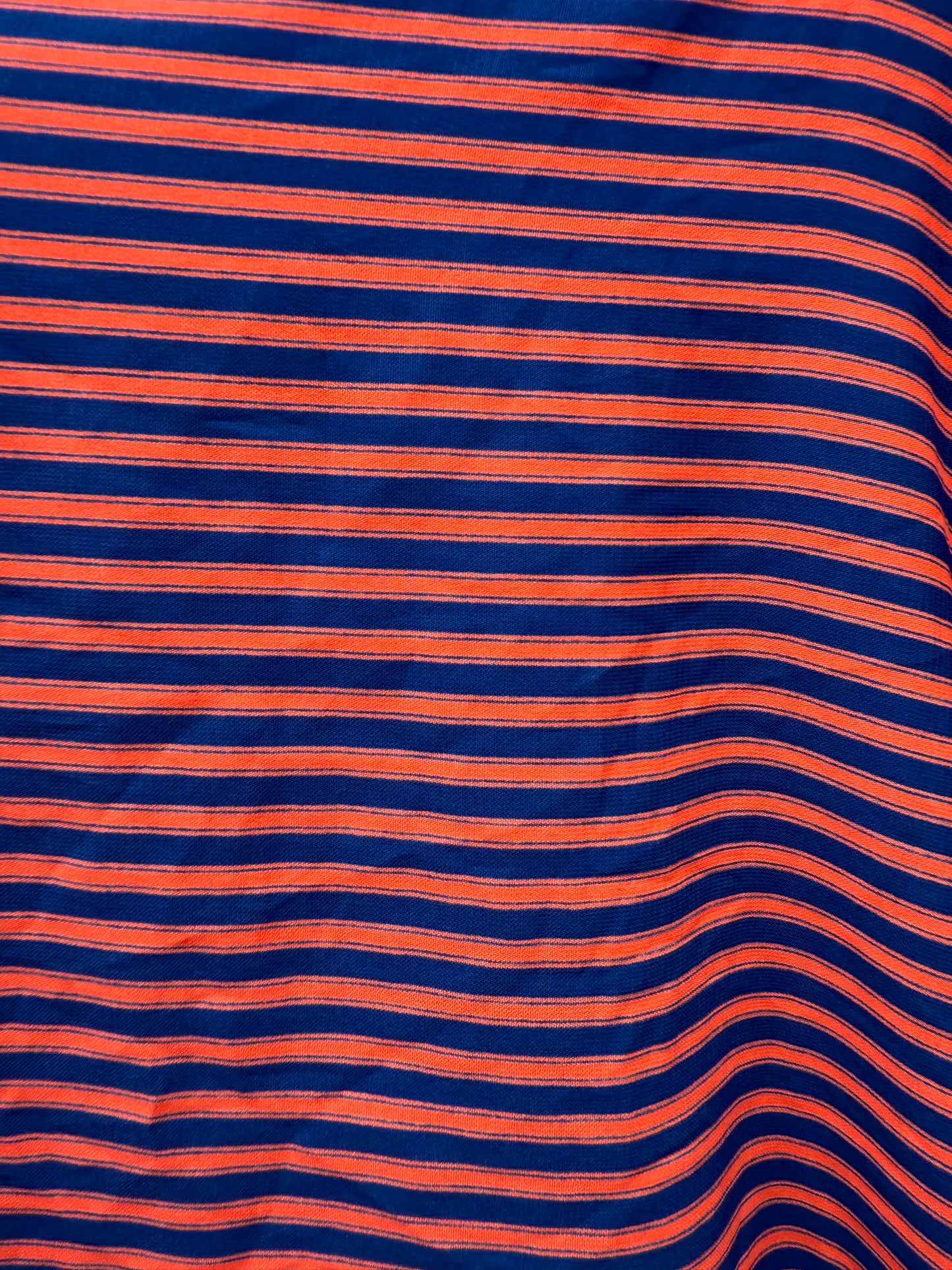 Blue Neon Orange Stripe Polyester Woven "Dad's Summer Fit"