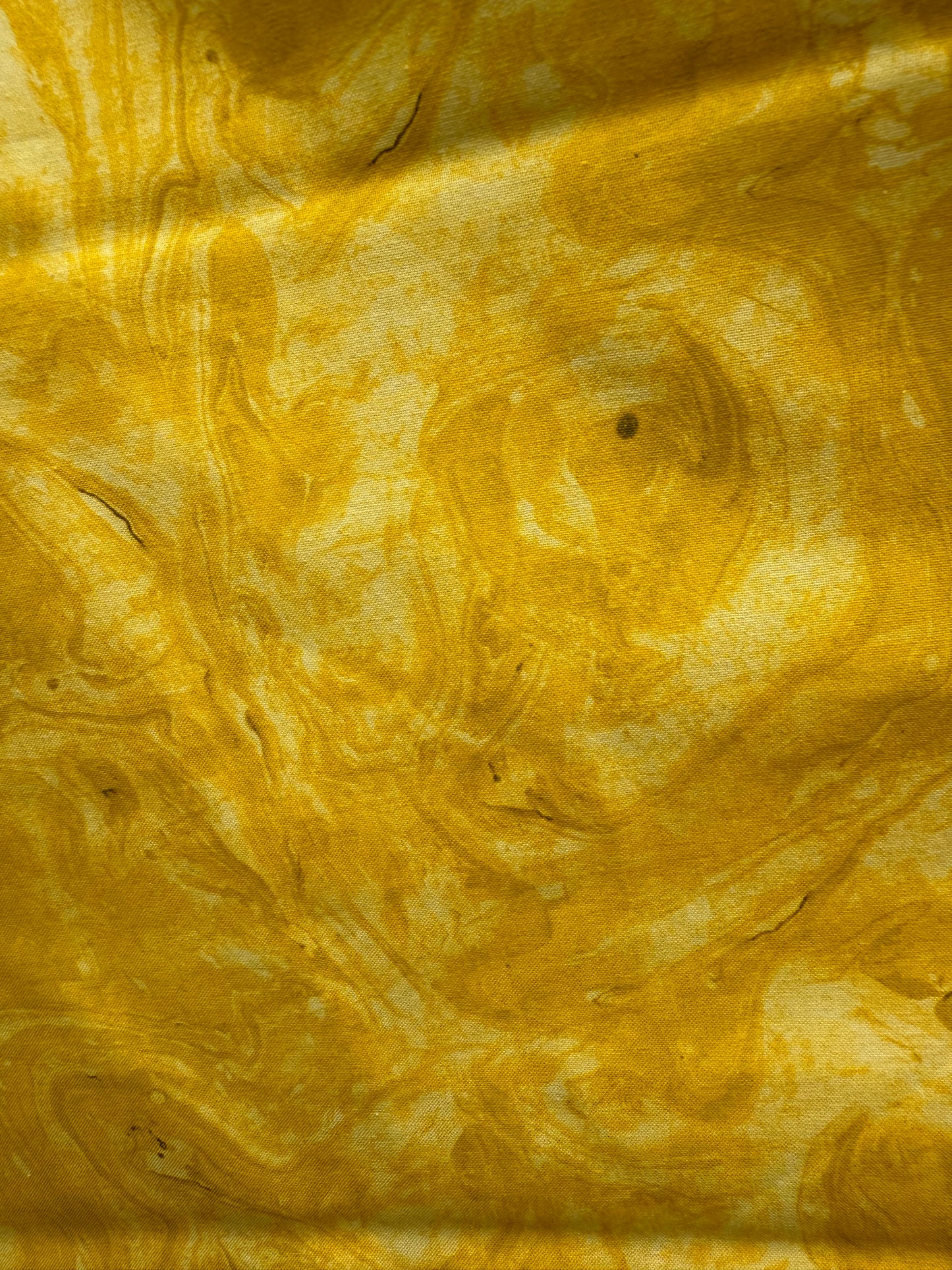 Yellow White Marbled Print Quilt Cotton Poplin Woven "Desert Dunes"