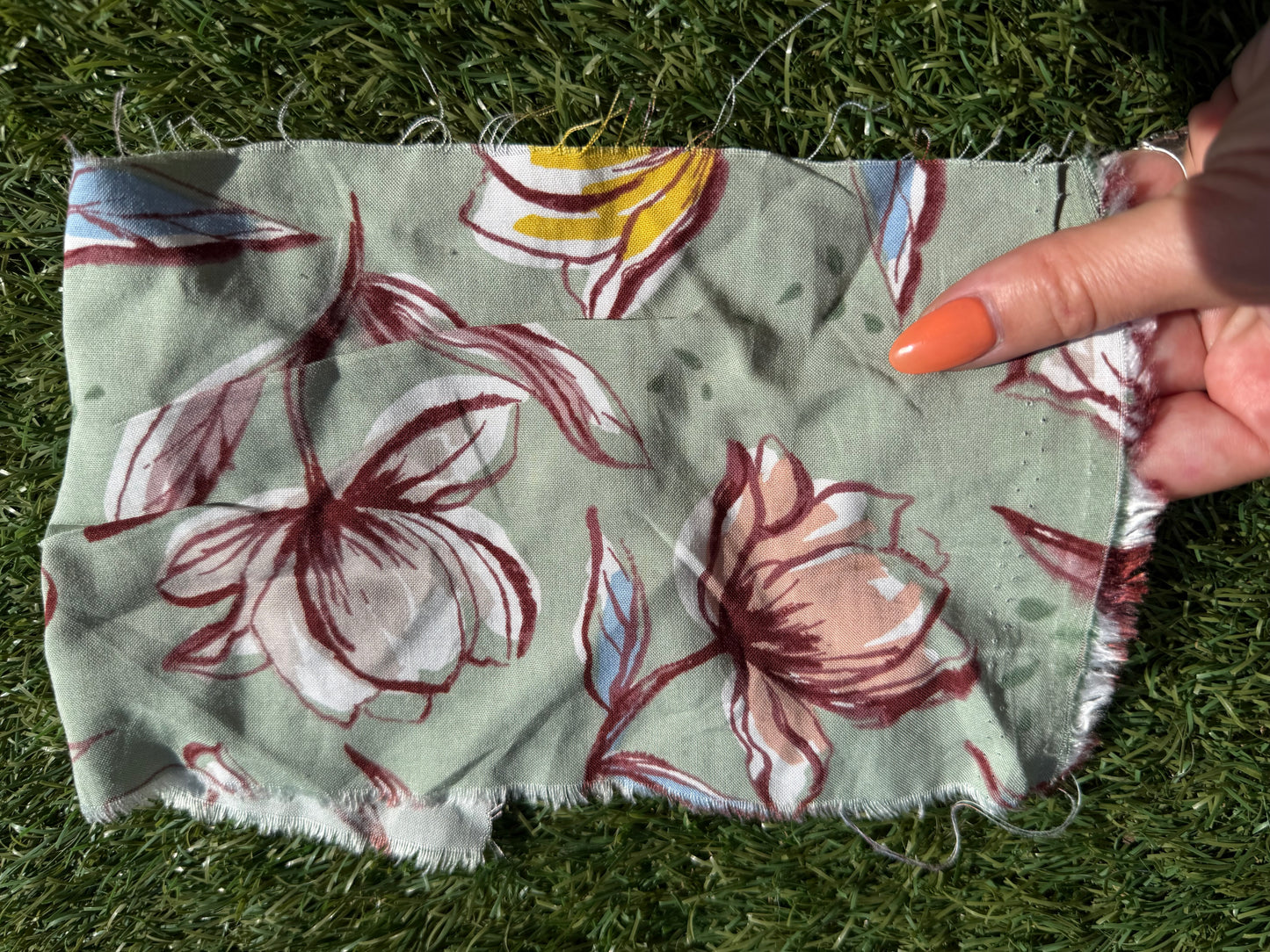 Sage Green Pink Blue Tulips Floral Print Rayon Challis Woven "Sweet Blooms"