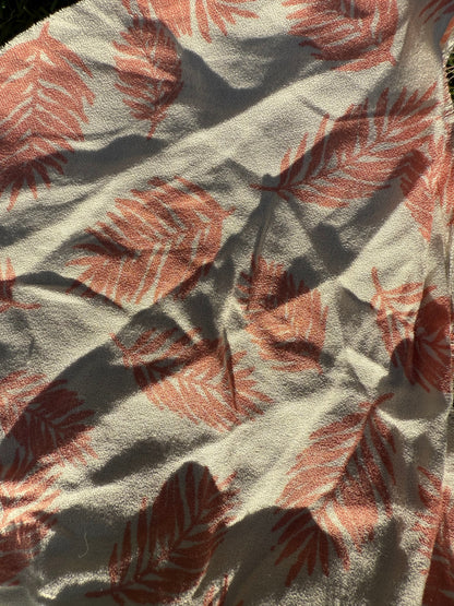 Pink Cream Feather Print Woven  Rayon Crepe "Light as a Feather"