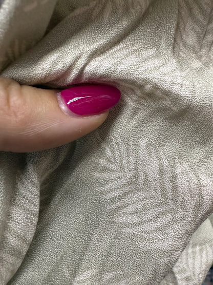 Light Gray Sage White Feather Print Rayon Crepe Woven "Feather Soft"