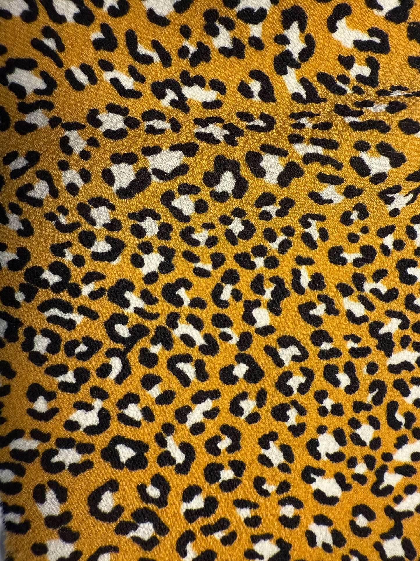 Mustard Yellow Black White Leopard Print Polyester Crepe "Show your Spots"