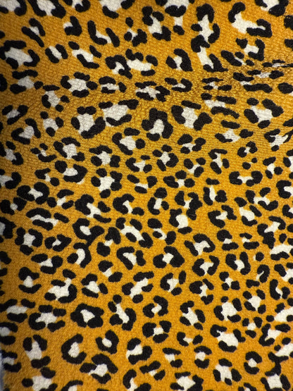 Mustard Yellow Black White Leopard Print Polyester Crepe "Show your Spots"