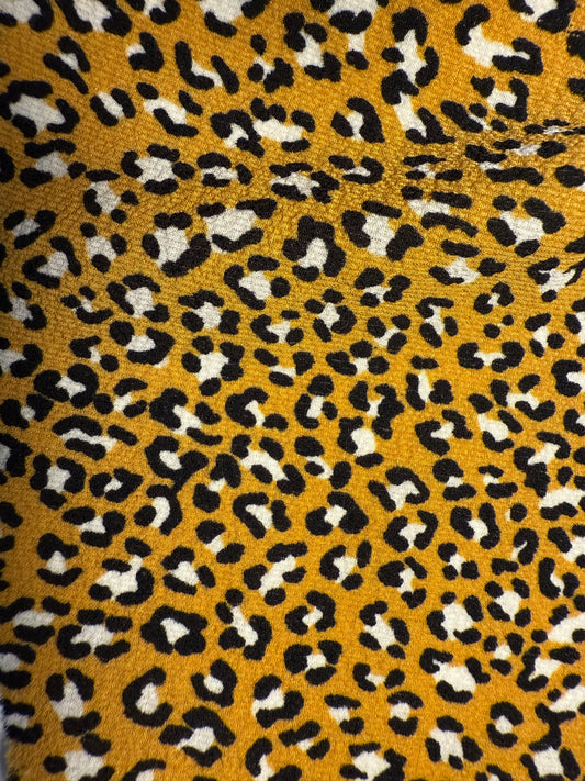 Mustard Yellow Black White Leopard Print Polyester Crepe "Show your Spots"