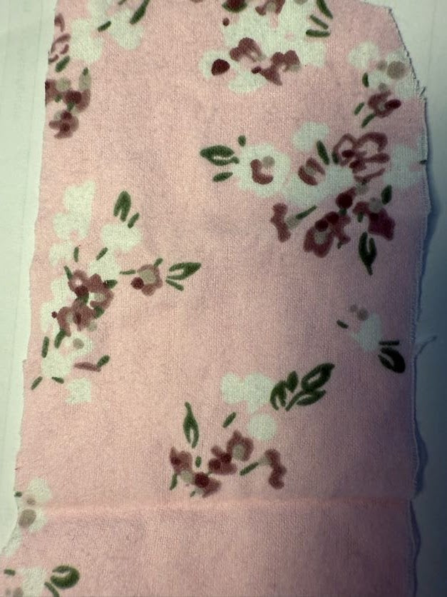 Pink White Green Floral Print Cotton Flannel "Softer Side"