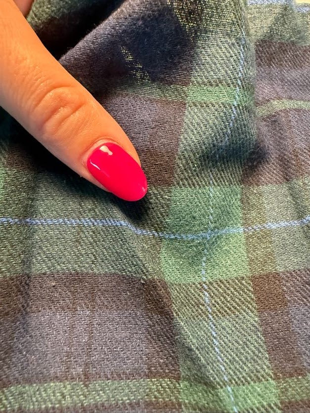 Green Blue Black Plaid Cotton Flannel "Campbell Hunter"